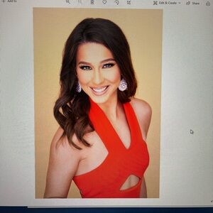 Elegant Orange-Red Sleeveless Dress